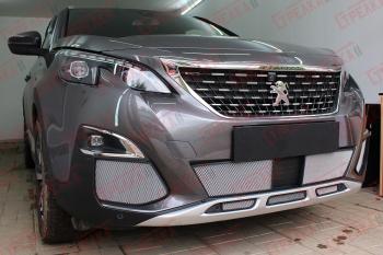 5 449 р. Защита радиатора (низ, середина 5 частей) Стрелка11 Стандарт  Peugeot 3008  2 (2016-2025) (хром)  с доставкой в г. Пермь. Увеличить фотографию 2