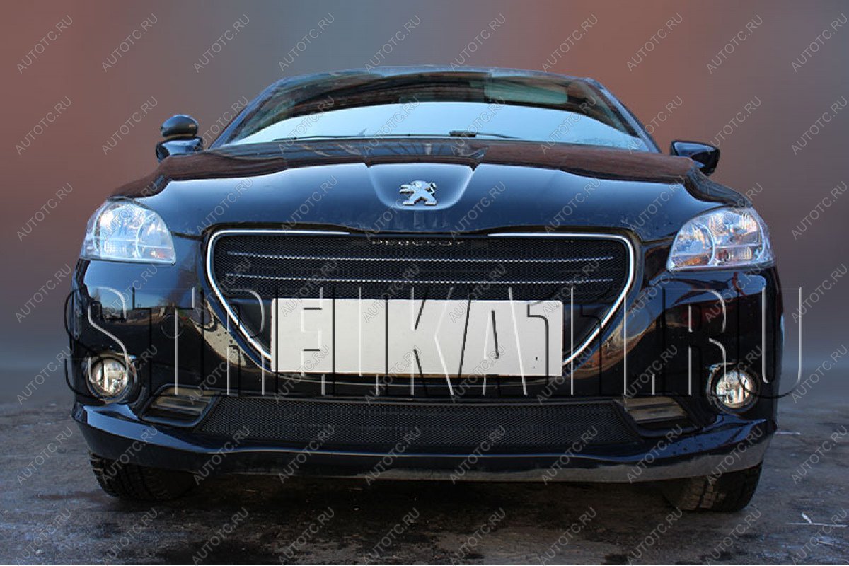 3 149 р. Защита радиатора (верх) Стрелка11 Стандарт  Peugeot 301 (2012-2017) (черная)  с доставкой в г. Пермь