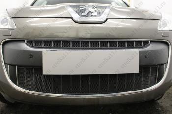 Защита радиатора (низ) Стрелка11 Стандарт Peugeot 4007 (2007-2012) (черная)