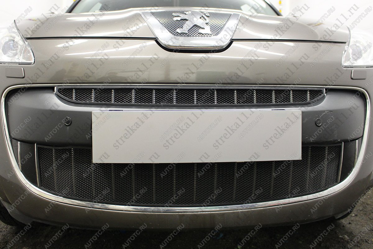 3 279 р. Защита радиатора (низ) Стрелка11 Стандарт  Peugeot 4007 (2007-2012) (черная)  с доставкой в г. Пермь
