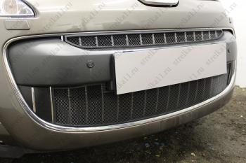 3 279 р. Защита радиатора (низ) Стрелка11 Стандарт  Peugeot 4007 (2007-2012) (черная)  с доставкой в г. Пермь. Увеличить фотографию 2