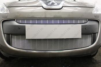 Защита радиатора (низ) Стрелка11 Стандарт Peugeot 4007 (2007-2012) (хром)