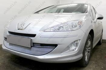 3 899 р. Защита радиатора (3 части) Стрелка11 Стандарт  Peugeot 408 (2010-2017)  дорестайлинг (хром)  с доставкой в г. Пермь. Увеличить фотографию 2