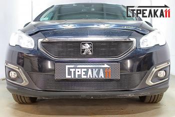 3 389 р. Защита радиатора (низ) Стрелка11 Стандарт  Peugeot 408 (2015-2022) рестайлинг (черная)  с доставкой в г. Пермь. Увеличить фотографию 2