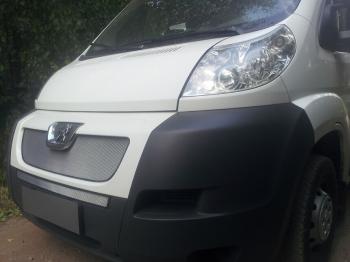 Защита радиатора (верх) Стрелка11 Стандарт Peugeot Boxer  250 (2006-2014) (хром)