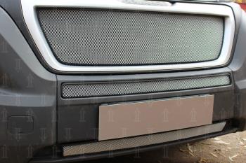 4 099 р. Защита радиатора (2 части) Стрелка11 Стандарт Fiat Ducato 290 (2014-2025) (черная)  с доставкой в г. Пермь. Увеличить фотографию 4