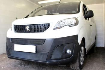 5 949 р. Защита радиатора (2 части центральные) Стрелка11 Стандарт  Peugeot Expert  K0 (2016-2024) цельнометаллический фургон дорестайлинг (черная)  с доставкой в г. Пермь. Увеличить фотографию 3