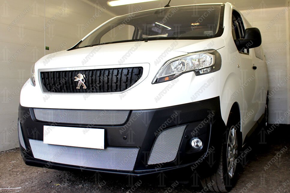 6 249 р. Защита радиатора (2 части центральные) Стрелка11 Стандарт  Peugeot Expert  K0 (2016-2024) цельнометаллический фургон дорестайлинг (хром)  с доставкой в г. Пермь