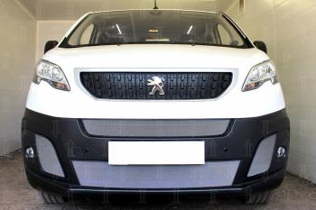 6 249 р. Защита радиатора (2 части центральные) Стрелка11 Стандарт  Peugeot Expert  K0 (2016-2024) цельнометаллический фургон дорестайлинг (хром)  с доставкой в г. Пермь. Увеличить фотографию 3