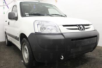 Защита радиатора (низ) Стрелка11 Стандарт Peugeot Partner ( M49/M59,  B9) (2002-2012) рестайлинг, дорестайлинг (черная)