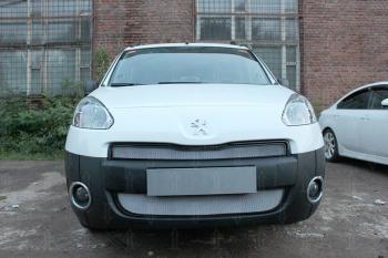 5 999 р. Защита радиатора (2 части) Стрелка11 Стандарт  Peugeot Partner  B9 (2012-2015) 1-ый рестайлинг (хром)  с доставкой в г. Пермь. Увеличить фотографию 2