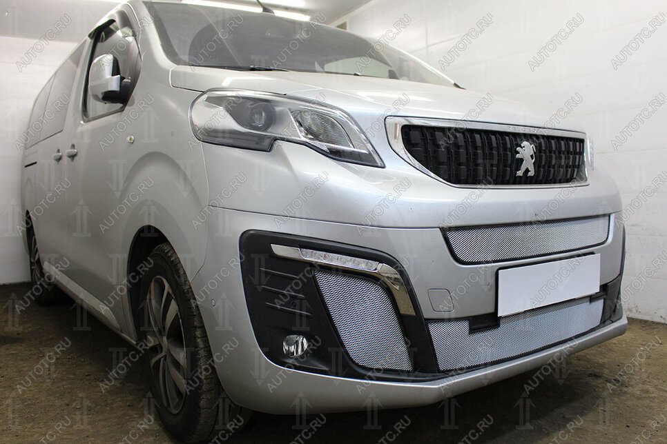 5 899 р. Защита радиатора (середина, низ) Стрелка11 Стандарт  Peugeot Traveller  K0 L2 (2016-2024) дорестайлинг (хром)  с доставкой в г. Пермь