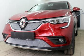 3 699 р. Защита радиатора (верх, 2 части) Стрелка11 Стандарт  Renault Arkana (2019-2025) (хром)  с доставкой в г. Пермь. Увеличить фотографию 3