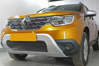 3 599 р. Защита радиатора (низ) Стрелка11 Стандарт Renault Duster HM рестайлинг (2021-2024) (черная)  с доставкой в г. Пермь. Увеличить фотографию 3