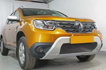 Защита радиатора (низ) Стрелка11 Стандарт Renault Duster  HM (2021-2024) рестайлинг (черная)