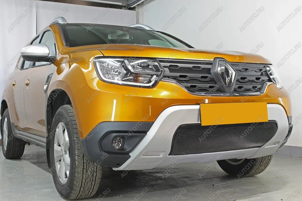 3 599 р. Защита радиатора (низ) Стрелка11 Стандарт Renault Duster HM рестайлинг (2021-2024) (черная)  с доставкой в г. Пермь