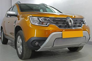 3 799 р. Защита радиатора (низ) Стрелка11 Стандарт  Renault Duster  HM (2021-2024) рестайлинг (хром)  с доставкой в г. Пермь. Увеличить фотографию 3