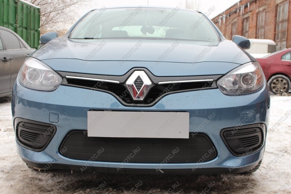 2 669 р. Защита радиатора (верх) Стрелка11 Стандарт Renault Fluence рестайлинг (2012-2016) (черная)  с доставкой в г. Пермь