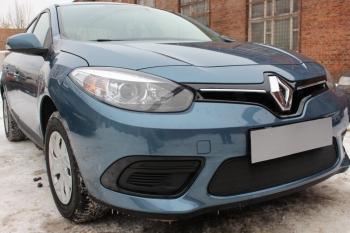 Защита радиатора (низ) Стрелка11 Стандарт Renault Fluence (2012-2016) рестайлинг (черная)