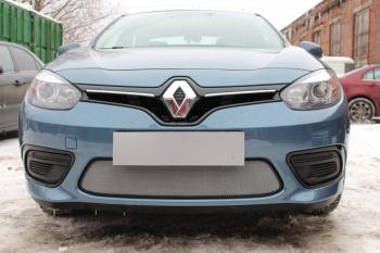 3 179 р. Защита радиатора (верх) Стрелка11 Стандарт  Renault Fluence (2012-2016) рестайлинг (хром)  с доставкой в г. Пермь. Увеличить фотографию 2
