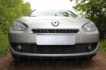 Защита радиатора (низ) Стрелка11 Стандарт Renault Fluence (2010-2012) дорестайлинг (черная)