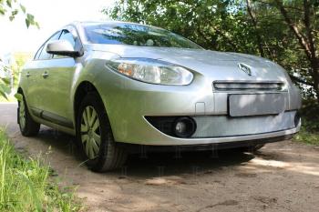 3 199 р. Защита радиатора (низ) Стрелка11 Стандарт  Renault Fluence (2010-2012) дорестайлинг (хром)  с доставкой в г. Пермь. Увеличить фотографию 2