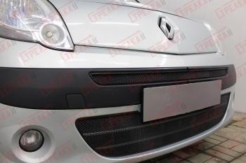Защита радиатора (низ) Стрелка11 Стандарт Renault Kangoo  KW0 (2008-2013) дорестайлинг (черная)