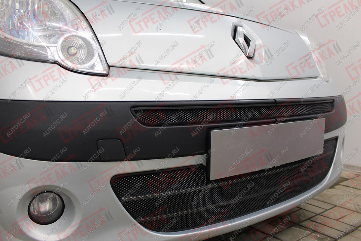 3 689 р. Защита радиатора (низ) Стрелка11 Стандарт  Renault Kangoo  KW0 (2008-2013) дорестайлинг (черная)  с доставкой в г. Пермь