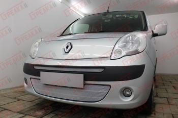 3 799 р. Защита радиатора (верх) Стрелка11 Стандарт  Renault Kangoo  KW0 (2008-2013) дорестайлинг (хром)  с доставкой в г. Пермь. Увеличить фотографию 3