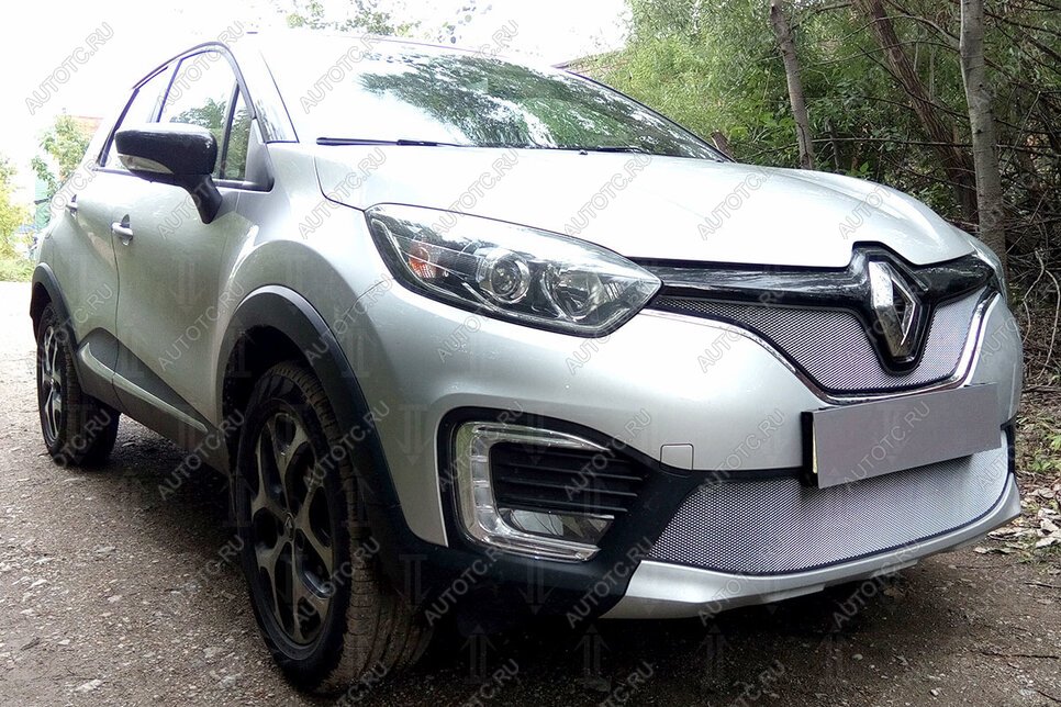 3 499 р. Защита радиатора (верх) Стрелка11 Стандарт  Renault Kaptur (2016-2020) дорестайлинг (хром)  с доставкой в г. Пермь