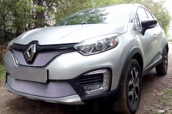 3 499 р. Защита радиатора (верх) Стрелка11 Стандарт  Renault Kaptur (2016-2020) дорестайлинг (хром)  с доставкой в г. Пермь. Увеличить фотографию 3