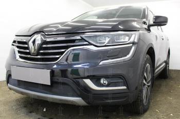 3 199 р. Защита радиатора Стрелка11 Стандарт Renault Koleos 2 (2016-2025) (черная)  с доставкой в г. Пермь. Увеличить фотографию 2