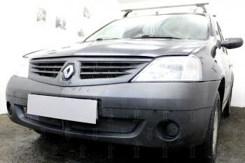 2 879 р. Защита радиатора (низ) Стрелка11 Стандарт Renault Logan 1 дорестайлинг (2004-2010) (черная)  с доставкой в г. Пермь. Увеличить фотографию 2