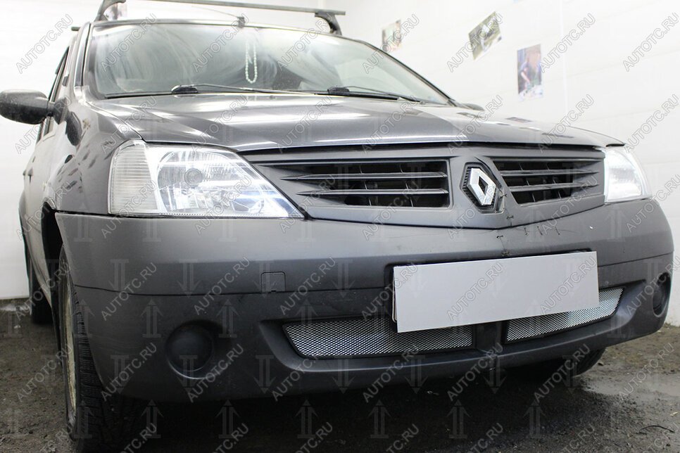 2 899 р. Защита радиатора (низ) Стрелка11 Стандарт  Renault Logan  1 (2004-2010) дорестайлинг (хром)  с доставкой в г. Пермь