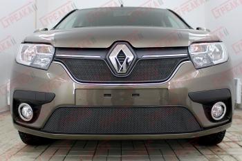 3 099 р. Защита радиатора (низ) Стандарт Renault Logan 2 рестайлинг (2018-2025) (черная)  с доставкой в г. Пермь. Увеличить фотографию 2