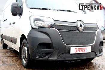 Защита радиатора (4 части) Стандарт Renault Master  FV,JV (2019-2025) фургон 2-ой рестайлинг (черная)