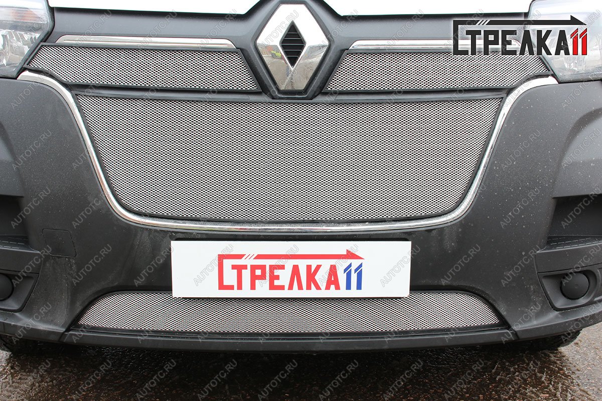 10 249 р. Защита радиатора (4 части) Стандарт  Renault Master  FV,JV (2019-2025) фургон 2-ой рестайлинг (хром)  с доставкой в г. Пермь