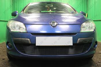 2 899 р. Защита радиатора (низ) Стандарт  Renault Megane  седан (2008-2012)  дорестайлинг (черная)  с доставкой в г. Пермь. Увеличить фотографию 2