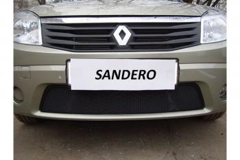 Защита радиатора Стандарт Renault Sandero  (BS) (2009-2014) (черная)