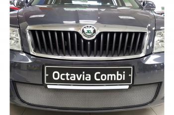 Защита радиатора Стрелка11 Стандарт Skoda Octavia  A5 (2008-2013) лифтбэк рестайлинг, рестайлинг универсал (хром)