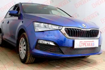 3 089 р. Защита радиатора (низ) Стрелка11 Стандарт Skoda Rapid MK2 (2019-2025) (черная)  с доставкой в г. Пермь. Увеличить фотографию 2