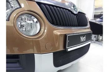 Защита радиатора Стрелка11 Стандарт Skoda Yeti (2009-2013) (черная)