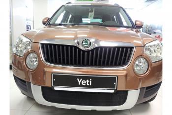 2 899 р. Защита радиатора Стрелка11 Стандарт  Skoda Yeti (2009-2013) (черная)  с доставкой в г. Пермь. Увеличить фотографию 2