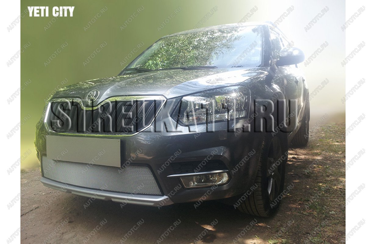3 299 р. Защита радиатора (City) Стрелка11 Стандарт  Skoda Yeti (2013-2018) (хром)  с доставкой в г. Пермь