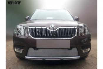 3 299 р. Защита радиатора (City) Стрелка11 Стандарт  Skoda Yeti (2013-2018) (хром)  с доставкой в г. Пермь. Увеличить фотографию 2