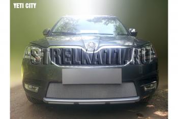 Защита радиатора (с парктроником) (City) Стрелка11 Стандарт Skoda Yeti (2013-2018) (хром)