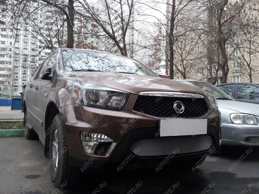 3 079 р. Защита радиатора Стрелка11 Стандарт  SSANGYONG Actyon Sport (2012-2025) (хром)  с доставкой в г. Пермь