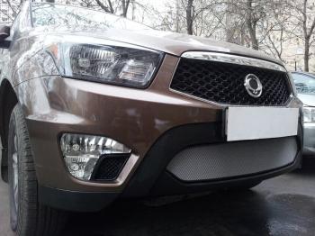 3 079 р. Защита радиатора Стрелка11 Стандарт  SSANGYONG Actyon Sport (2012-2025) (хром)  с доставкой в г. Пермь. Увеличить фотографию 2