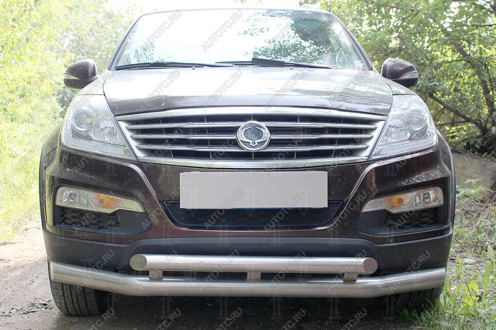 3 079 р. Защита радиатора Стрелка11 Стандарт SSANGYONG Rexton Y250 (2006-2012) (черная)  с доставкой в г. Пермь