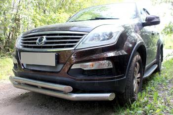 3 079 р. Защита радиатора Стрелка11 Стандарт SSANGYONG Rexton Y250 (2006-2012) (черная)  с доставкой в г. Пермь. Увеличить фотографию 2